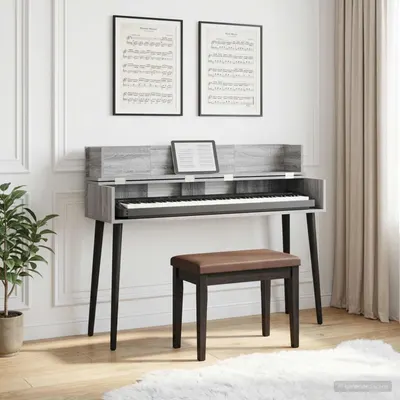 vidaXL Birou de studio Sonoma gri 152 x 40 x 19,5 cm Lemn prelucrat