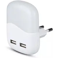 Lampa veghe patrata cu senzor lumina 3000K + 2 USB V-TAC SKU-507