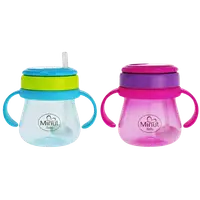 Cana anticurgere cu pai mobil 6+ Baby, 250ml, Minut