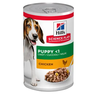 Hills SP CANINE PUPPY CHK, conserva pentru caini juniori, cu pui, 370 gr