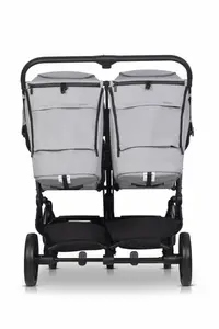 Carucior pentru gemeni EasyGo Echo, ultrapliabil, cu suspensii, spatar si suport picioare reglabile, usor si manevrabil, omologat EN1888, accesorii incluse, Cloud Gray