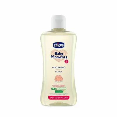 Ulei de baie, Chicco, Pentru pielea sensibila a bebelusi, 74% ingrediente de origine naturala, 200 ml