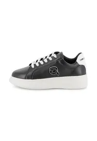 Pantofi sport din piele cu aplicatie cu model monograma - Negru/Alb optic
