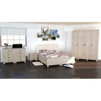 Dormitor Dynasty MDF Sonoma cu pat pentru saltea 180x200 cm