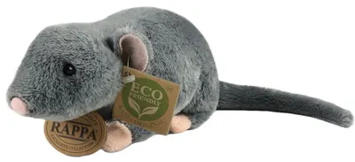 Jucărie de pluș Rappa Eco Friends - Șoarece gri, 21 cm