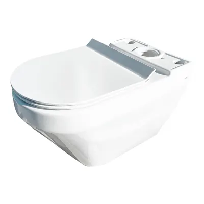Vas WC pe pardoseala Cersanit Compact BTW Crea Oval Clean On 010/020 + capac cu inchidere lenta (soft close) K114-023