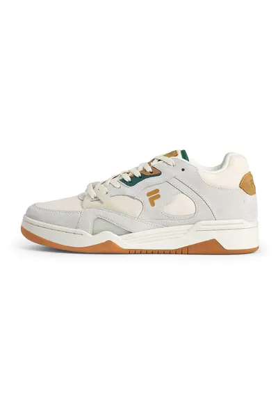 Pantofi sport de piele cu logo - Maro inchis/Gri deschis/Crem