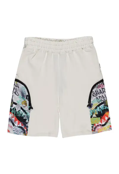 Pantaloni scurti cu buzunare cu fermoar Sharks In The Rizz - Gri cenusiu