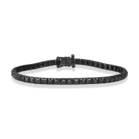 Bratara tennis din aur negru cu diamante negre de 2ct