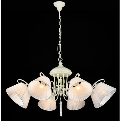 Candelabru Cella,8 becuri dulie E14, 230V,D.97 cm, H.44 cm,Alb