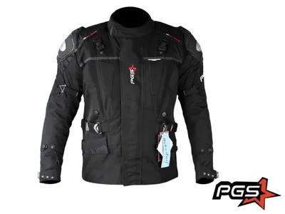 Geaca moto textila PGS 12-13-1650 protectii coloana, coate si umeri, culoare negru, marime M