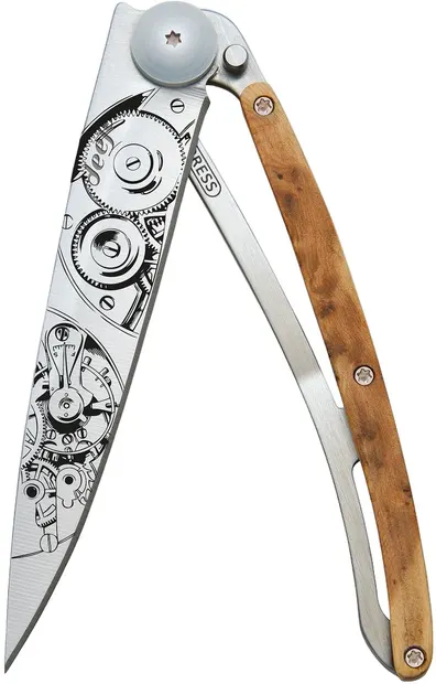 Cuțit de buzunar Deejo Juniper Wood - Watch Movement, 37 g