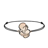 Grace - Bratara personalizata snur mama si bebe din argint 925 placat cu aur roz