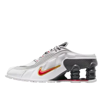 Shox MR4 Mule Martine Rose Metallic Platinum Varsity Red
