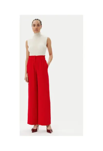 Pantaloni dama - MORGAN-242-PBIRD 500 - rosu - poliester