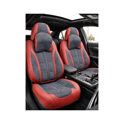 Huse scaune auto universale fractionate 9D Premium fata si spate rosu gri antracit Cod: HNG1407-7