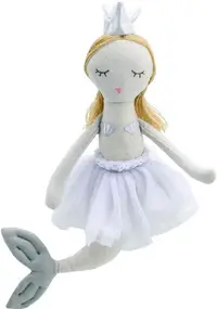 Păpușă de cârpă The Puppet Company - Sirena cu parul blond, 28 cm