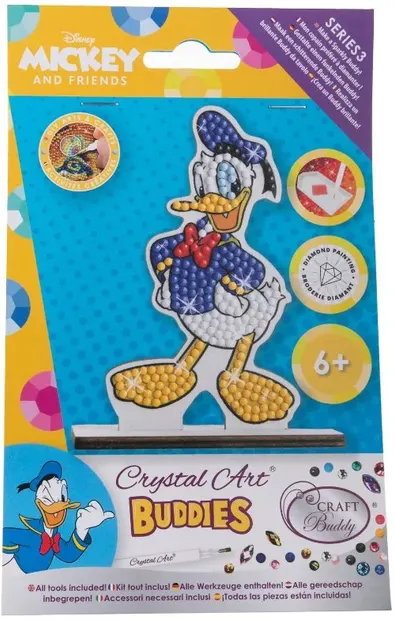 Kit de broderie cu diamante Craft Buddy - Crystal Art Buddies: Donald Duck, 7 piese