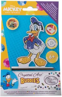 Kit de broderie cu diamante Craft Buddy - Crystal Art Buddies: Donald Duck, 7 piese