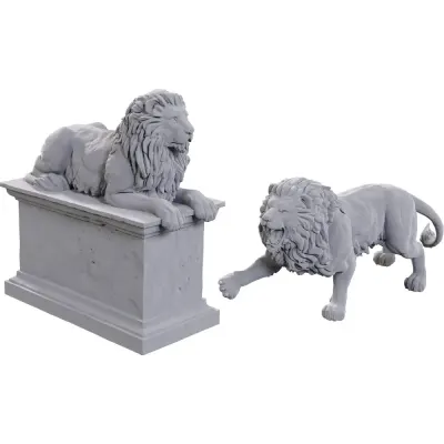 Miniaturi Nepictate Pathfinder Battles Deep Cuts - Stone Lion/Animated Stone Lion