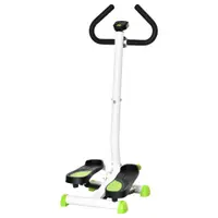 HOMCOM Stepper cu Ghidon de Monitor Lcd Și pedale Anti-Alunecare Alb Și Verde