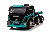 Camion electric pentru copii Mercedes XMX622B Blue, cu telecomanda 2.4G, doua motoare de 45W, baterie dubla de 12V7Ah, afisaj LCD, MP4, conectivitate Bluetooth, port MP3 si USB, dimensiune 143 x 72 x 67 cm