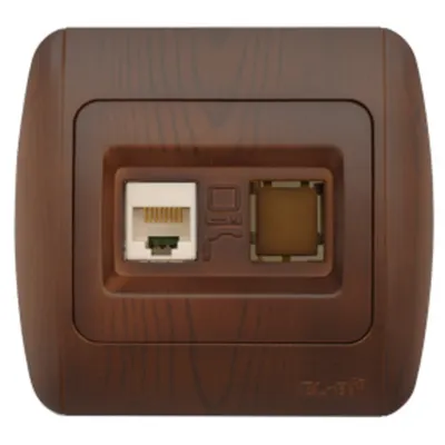 Zirve Priza UTP 1xRJ45 Cat6E Euro ST Nuc Inchis