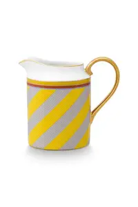 Latieră din porțelan, Pip Studio, Stripes Yellow, 260ml, colecția Pip Chique
