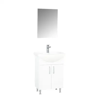 Set Baza cu Lavoar si Oglinda seria 005, eco, 55 cm, alb