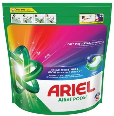 Capsule de rufe Ariel - Color, All in One Pods, 60 spălări