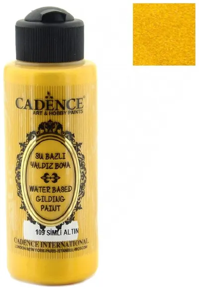 Vopsea acrilică pentru aurire Cadence - Glitter Gold 109, 120 ml