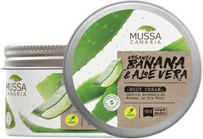 Mussa Canaria Cremă de corp, cu banane organice și aloe vera din Insulele Canare, 250 ml