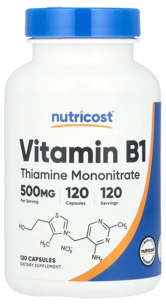Vitamin B1, 500 mg, 120 capsule, Nutricost