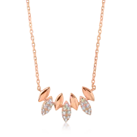 Colier din aur roz cu diamante de 0.1ct