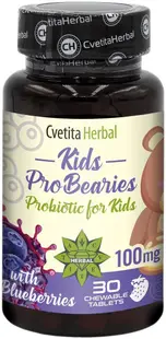 Kids Pro Bearies, 100 mg, 30 tablete, Cvetita Herbal