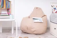 Fotoliu puf Bean bag bej XXL cu husa interioara