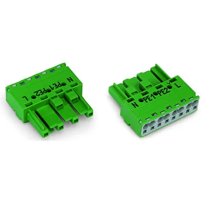 Socket; 4-pole; Cod. Q; 4,00 mm²; green