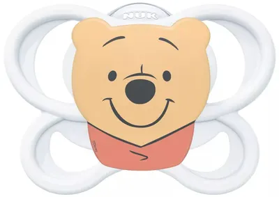 Suzetă din silicon NUK Perfect Match Air - 0-6 luni, Winnie de Pluș, albă
