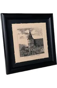 Tablou tip stampa pe hartie realizata manual: Biserica Neagra. Model 1