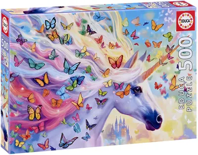 Puzzle Educa din 500 piese - Unicorn curcubeu