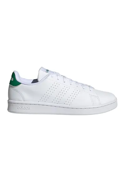 Pantofi sport din piele ecologica cu design perforat Advantage - Alb/Verde