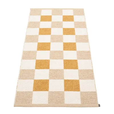 Covor tip traversă pentru interior și exterior galben ocru/bej 70x160 cm Pix Vanilla Ochre – Pappelina
