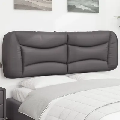 vidaXL Pernă pentru tăblie pat, Hvar, gri, 160 cm, piele artificială