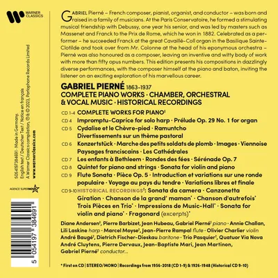 Pierne: Complete Piano Works, Chamber, Orchestral & Vocal Music, Historical Recordings