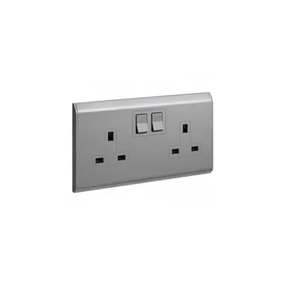 British standard priza Belanko colours -2 module single pole switched cu inboard rockers -13 A 250 V~ -dark gri