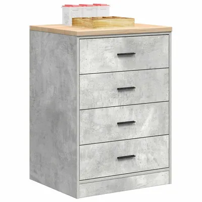 Gossi dulap depozitare garaj beton gri 60x51x85 cm lemn masiv de pin