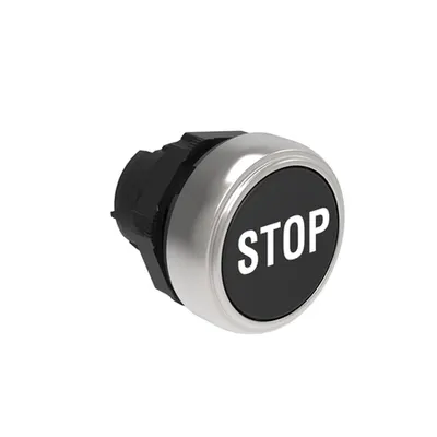 Push Buton , Diametru, With Symbol Ø22mm Platinum Series, Flush, Stop / Black