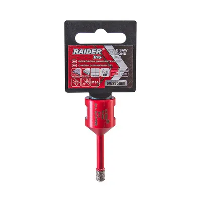 Carotă diamantată Raider – Diamond Dry, 6 mm, M14