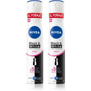 NIVEA Black & White Invisible Clear spray anti-perspirant ambalaj economic