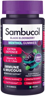Sambucol Menthol Gummies, 30 drajeuri gelatinoase